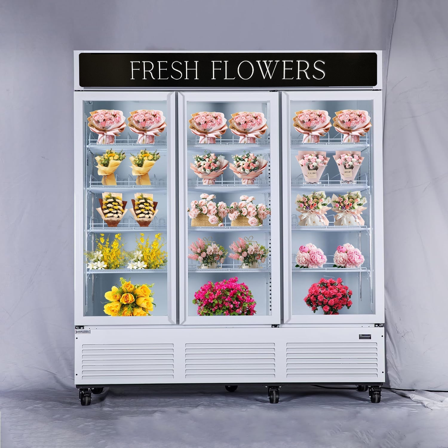 Refrigerated Glass Door Floral Display Case