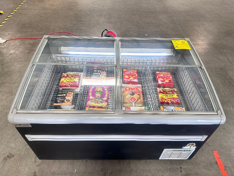 Glass Top Display Island Freezer