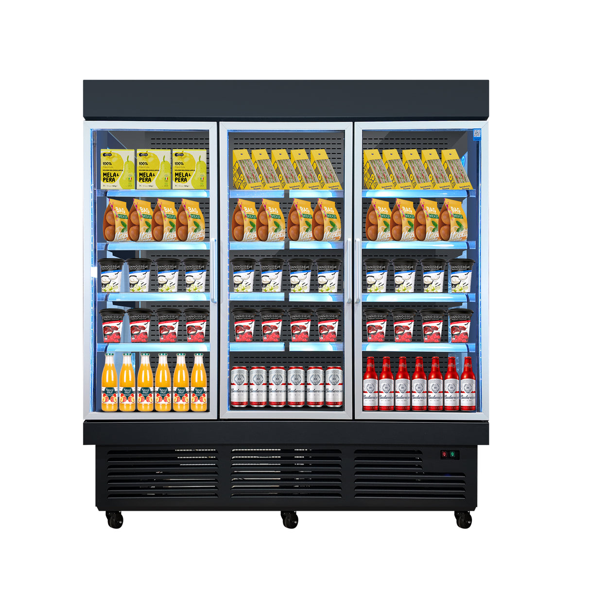 OFC 78''-HE-20 70.6 CuFT Three Glass Door Merchandiser Cooler