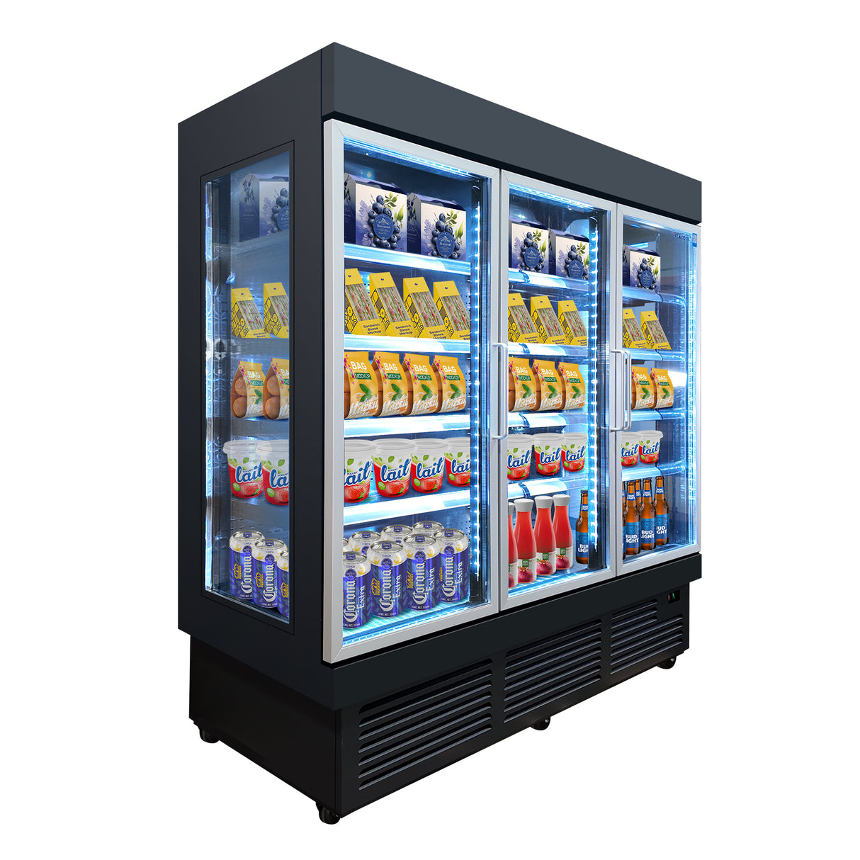 OFC 78''-HE-20 70.6 CuFT Three Glass Door Merchandiser Cooler