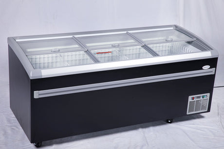 83" Supermarket Sliding Glass Top Display Island Freezer 07