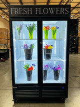 Floral Two Section Glass Door Refrigerator 47.2 Swing Door 02