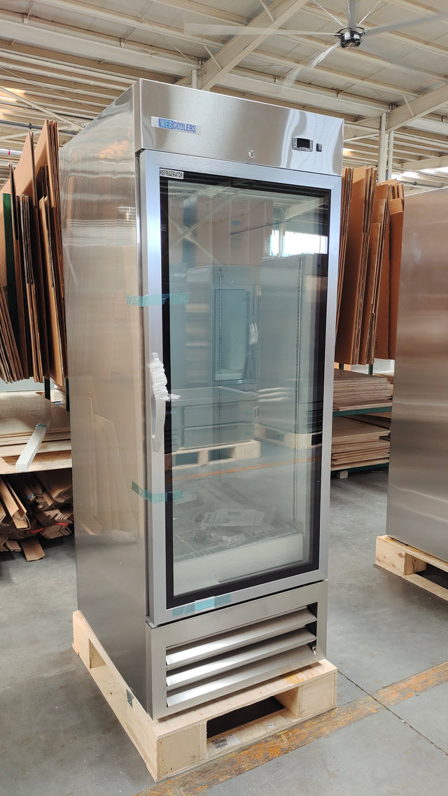 HC-29RG 29‘’ Stainless Steel Glass Door Reach-In Refrigerator